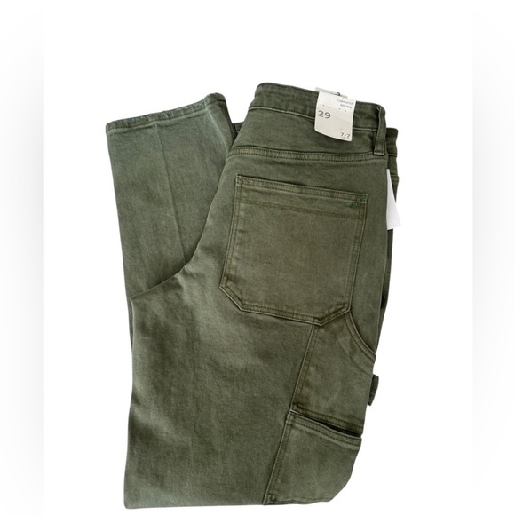 Seven7  7.7  Olive Green Carpenter Mid-Rise Jeans size 29 - Picture 2 of 15